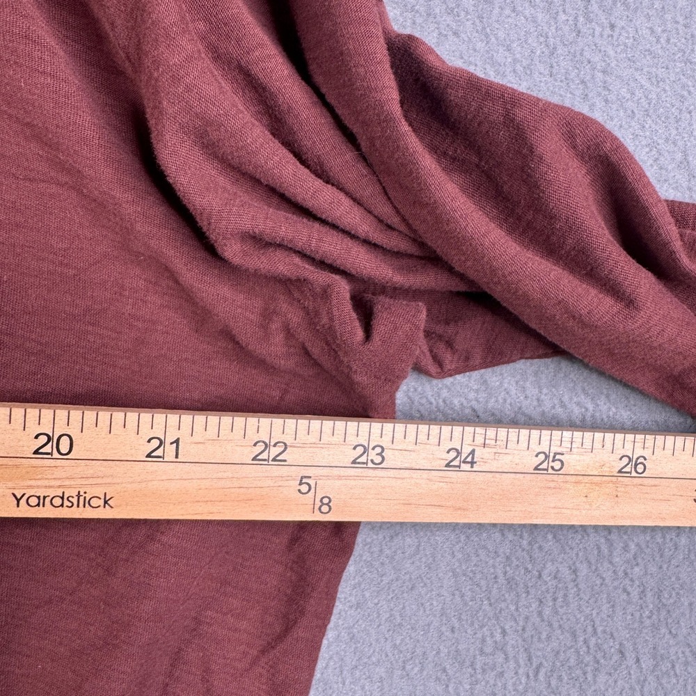 Bombas‎ Mens XL Long Sleeve Crew Neck T-Shirt Dark Cocoa Brown 100% Cotton Slub - Picture 4 of 5